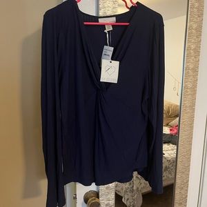 Long sleeve twist front blouse